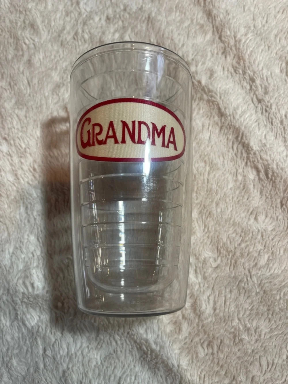 Tervis Clear Double-Walled Tumbler with 'Grandma' Red Logo 16 ounce
